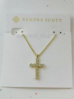 Kendra Scott Gold Crystal Cross Pendant Necklace